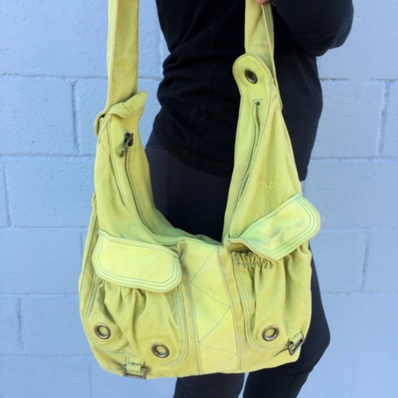 MARC JACOBS 🍏Green Cotton & Leather Messenger Bag - Picture 3 of 8